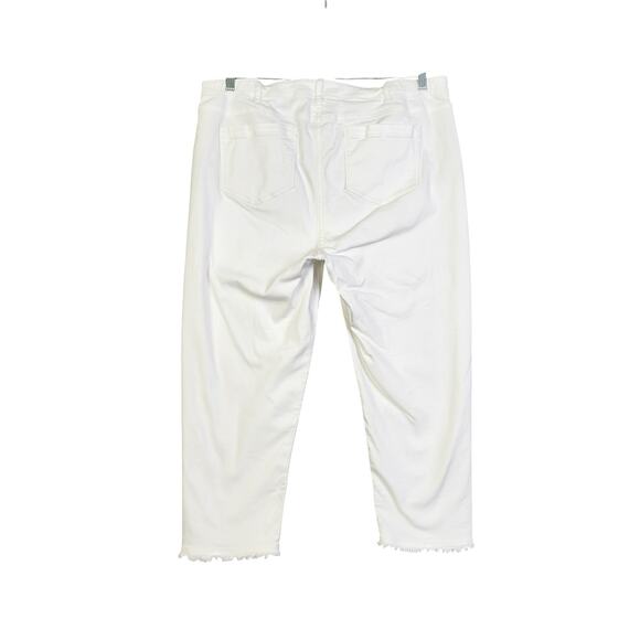 J Jill Womens Authentic Fit Cropped Jeans Plus Size 16 White Denim Raw Hem Soft - Picture 6 of 15